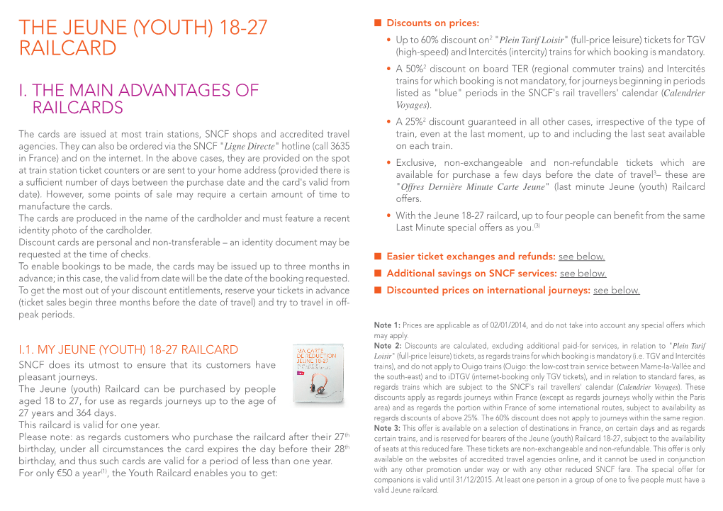 The Jeune (Youth) 18-27 Railcard