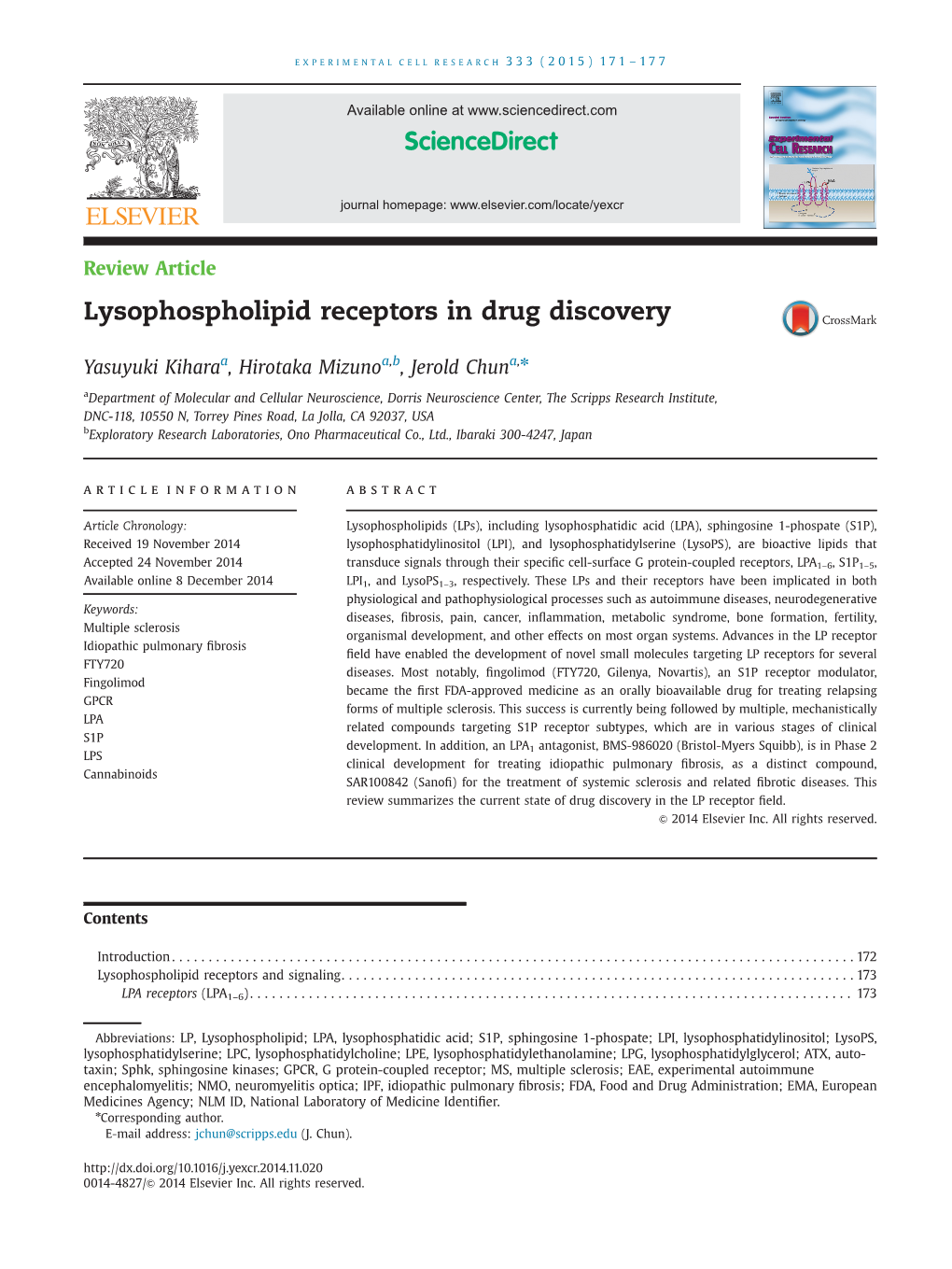 Lysophospholipid Receptors in Drug Discovery