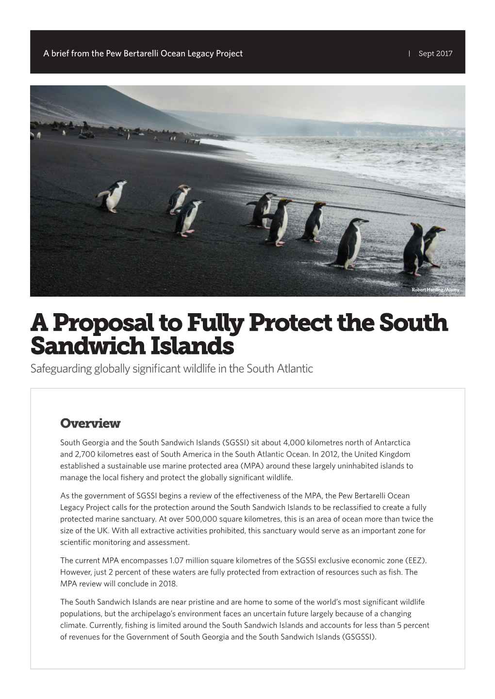 A Proposal to Fully Protect the South Sandwich Islands Safeguarding Globally Significant Wildlife in the South Atlantic