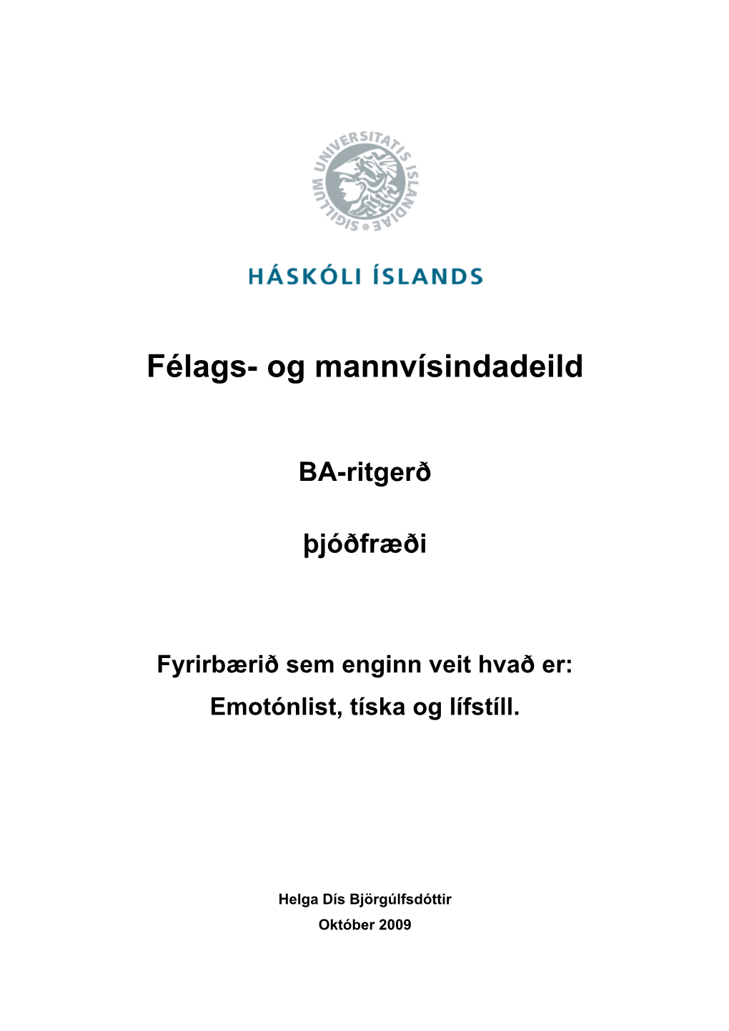 Félags- Og Mannvísindadeild