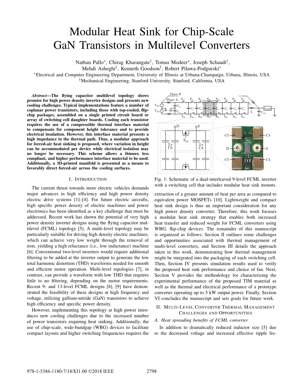 Modular Heat Sink for Chip-Scale Gan Transistors in Multilevel Converters