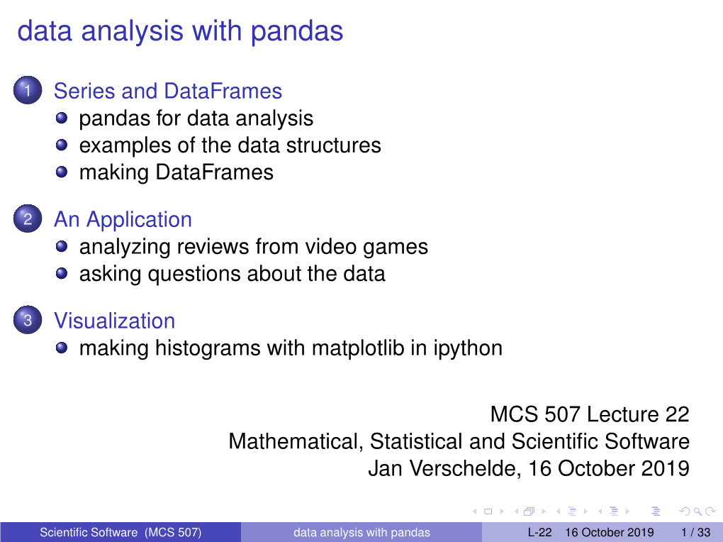 Data Analysis with Pandas