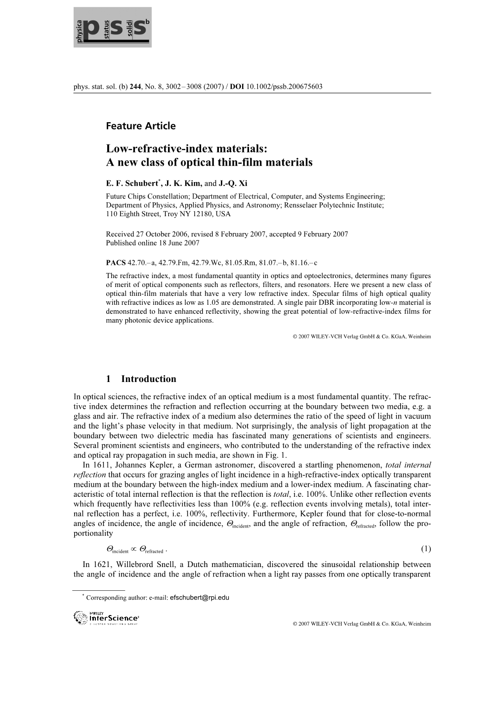 (PSS) Low-Refractive-Index Materials