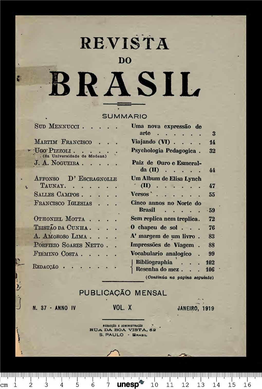 REVISTA DO BRASIL SUMMARIO Sfd Mennucoi Martim Francisco