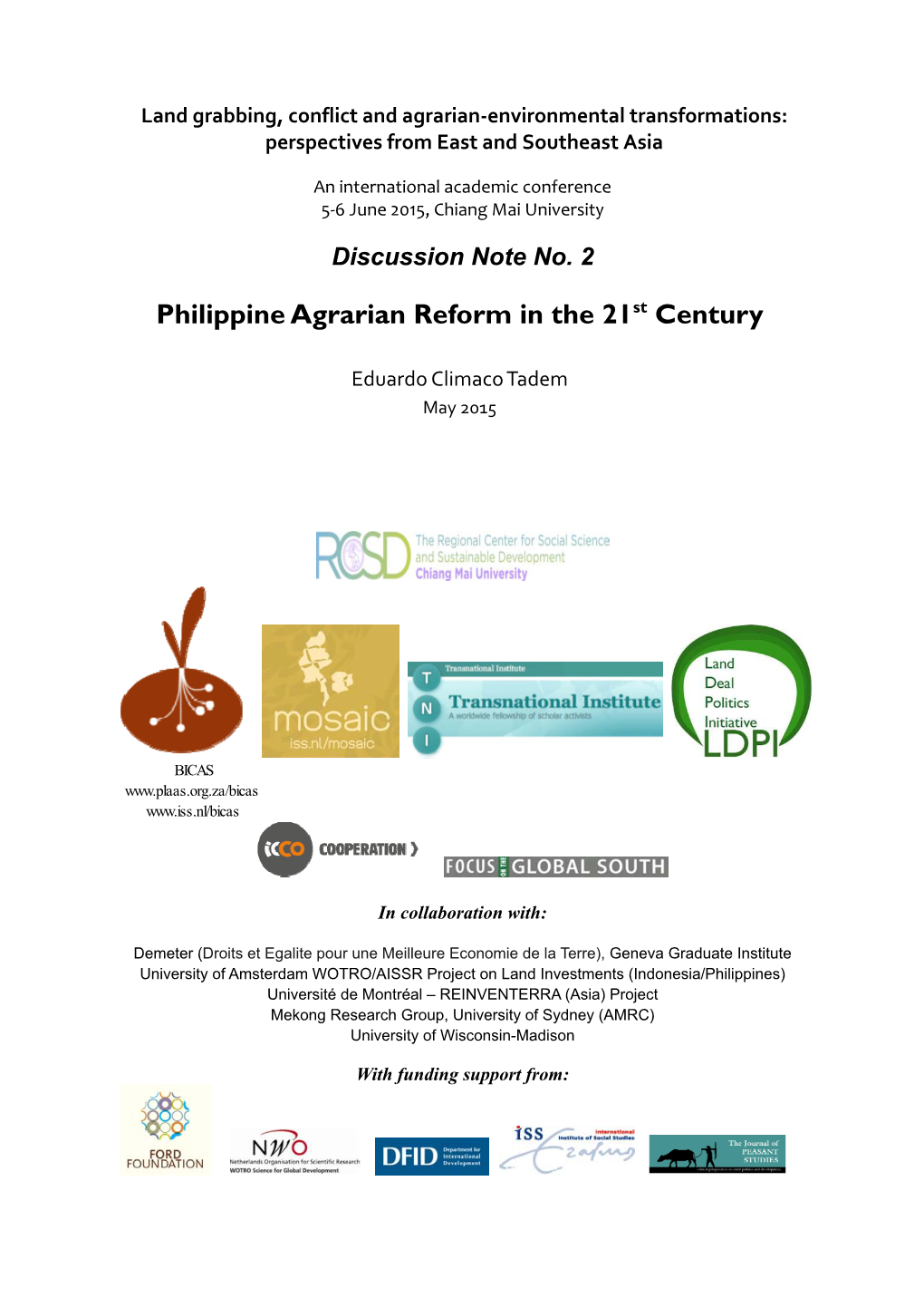 Philippine Agrarian Reform in the 21St Century