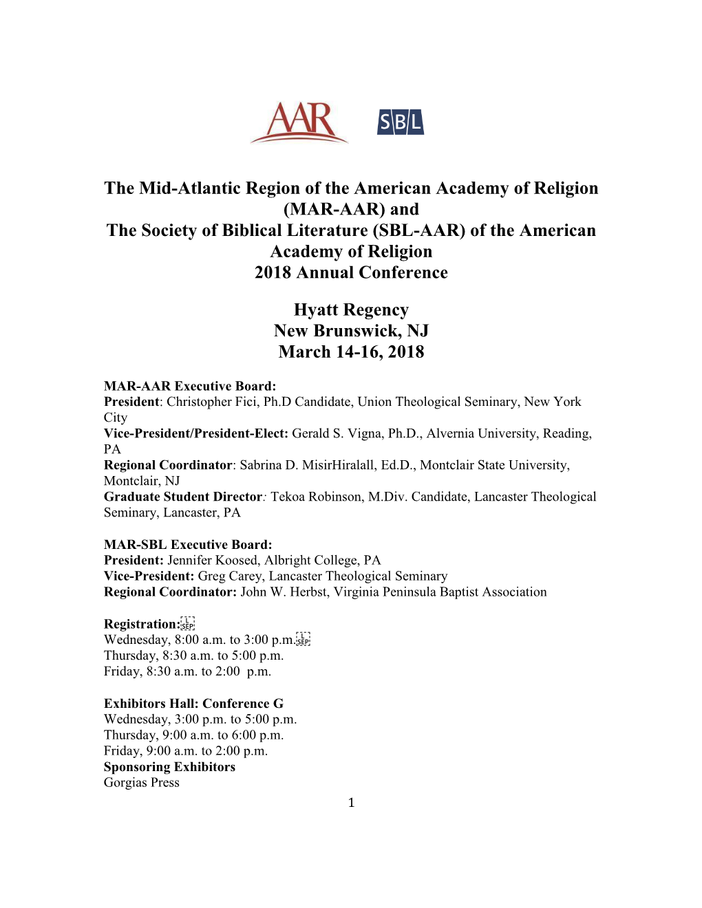 The Mid-Atlantic Region of the American Academy of Religion