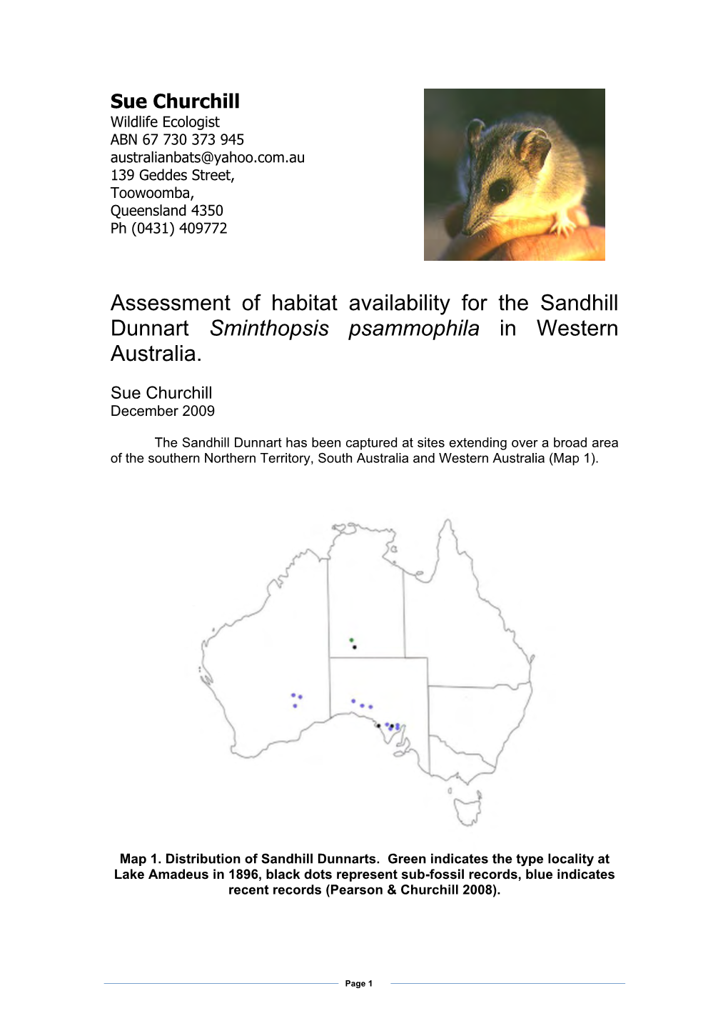 3E Churchill Sandhill Dunnart Habitat Assessment