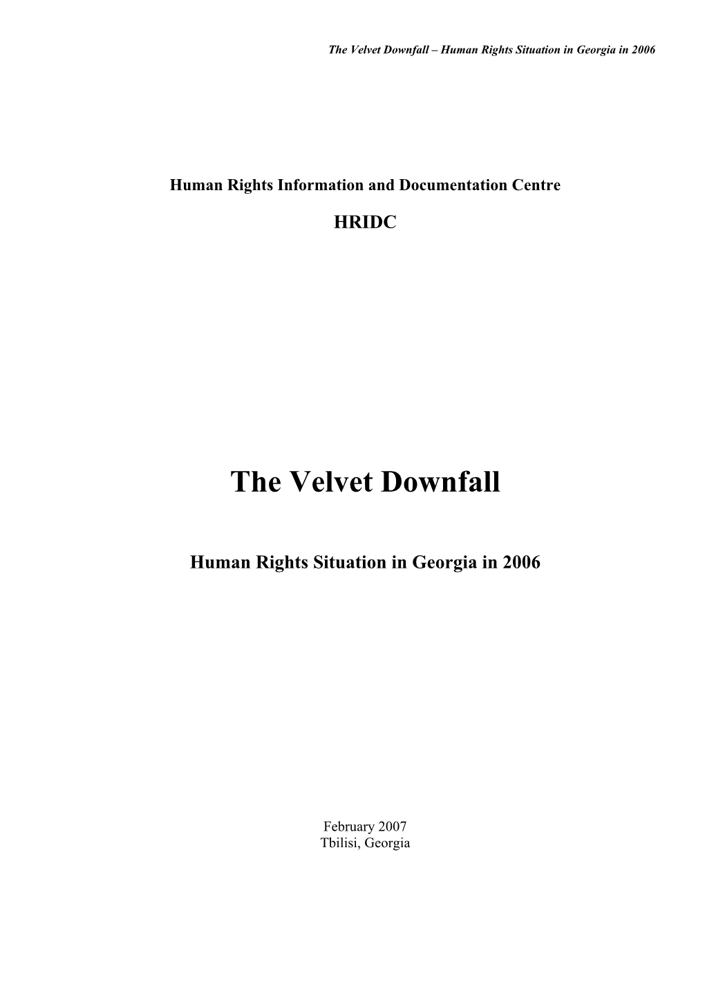 The Velvet Downfall, Human Rights in Georgia