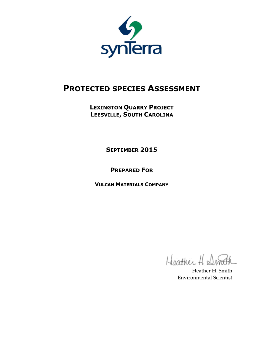 Protected Species Assessment