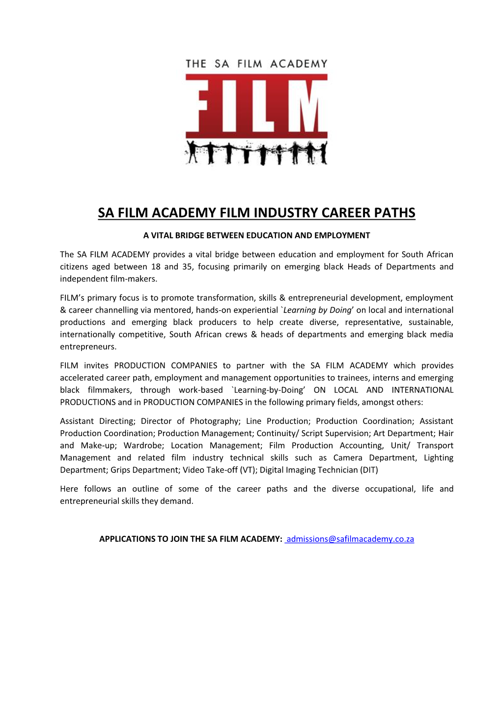 Sa Film Academy Film Industry Career Paths