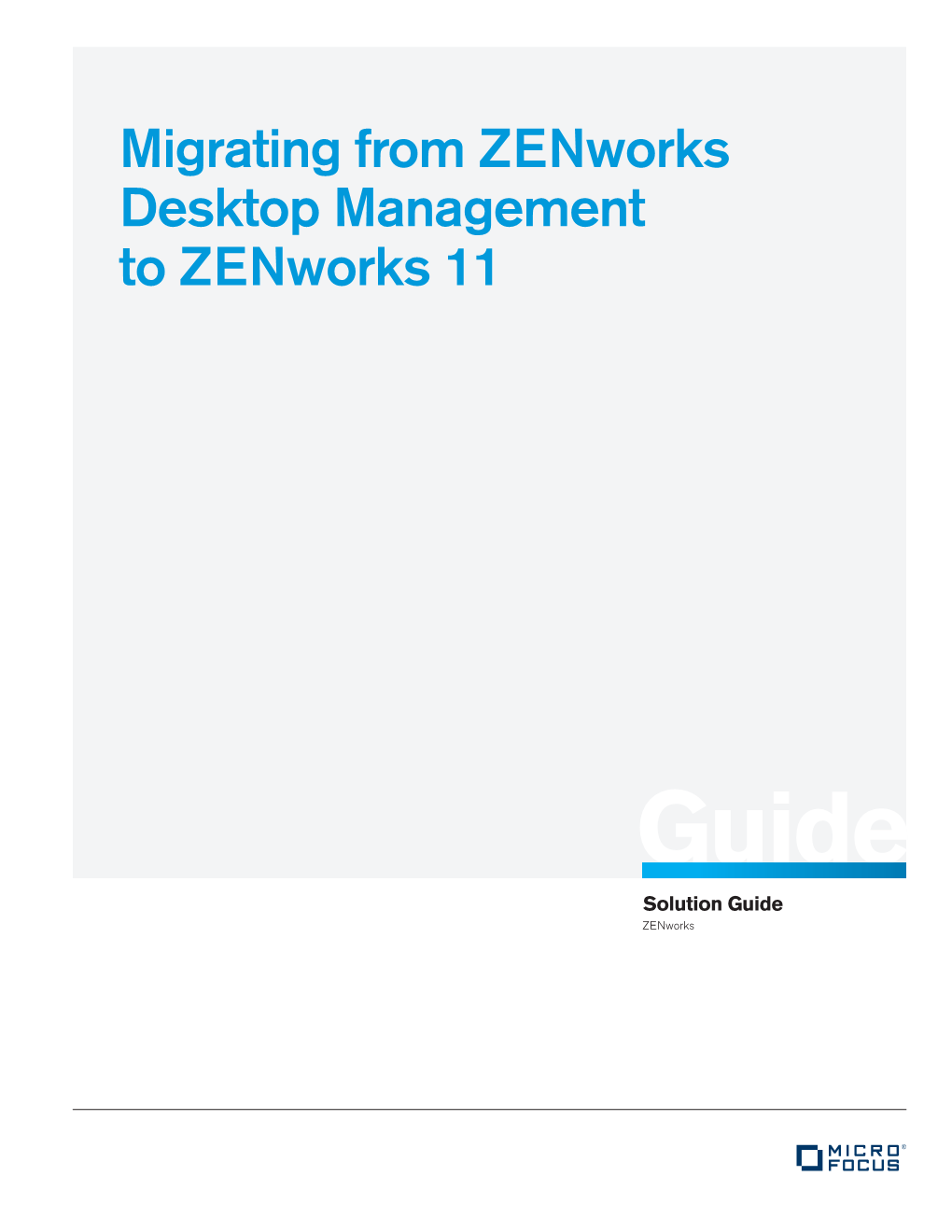 Migrating from Zenworks Desktop Management to Zenworks 11
