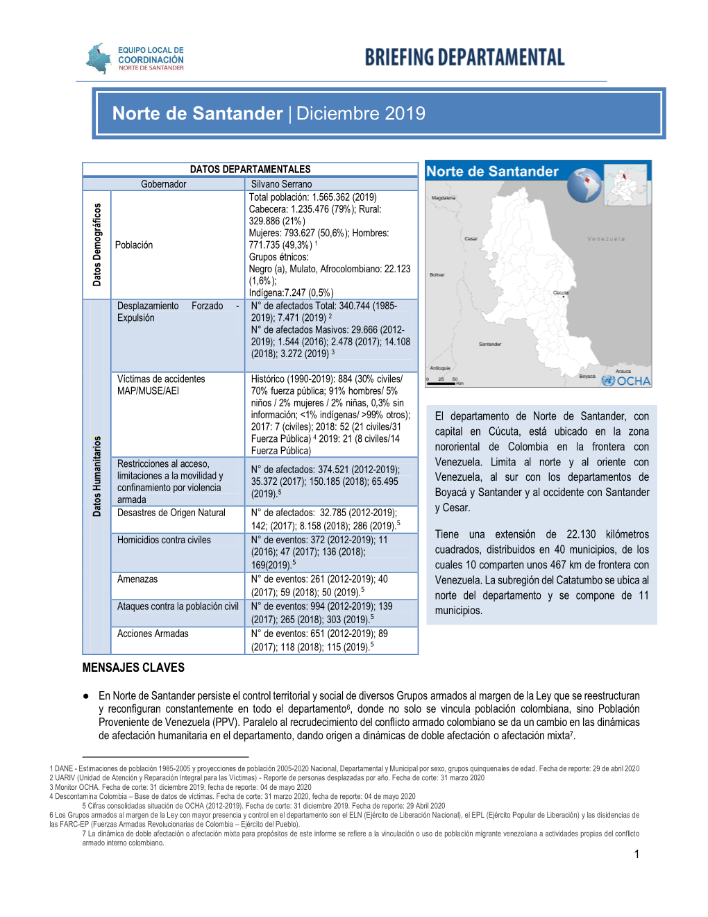 Norte De Santander | Diciembre 2019 Brie