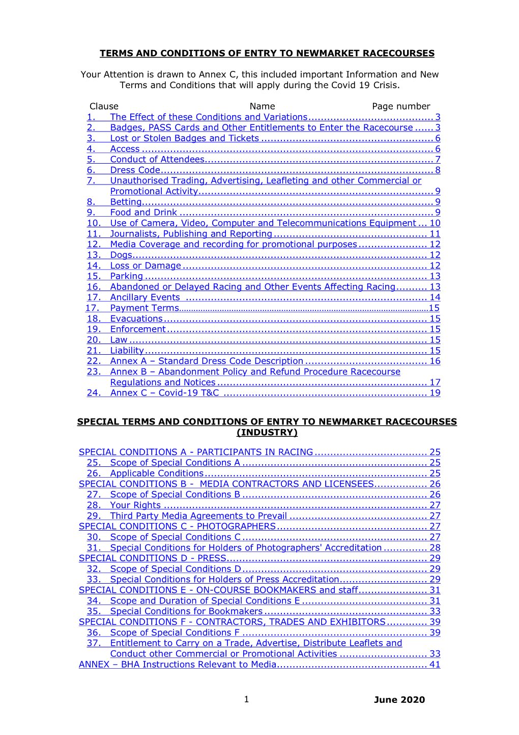 Racecourse Guidance Document