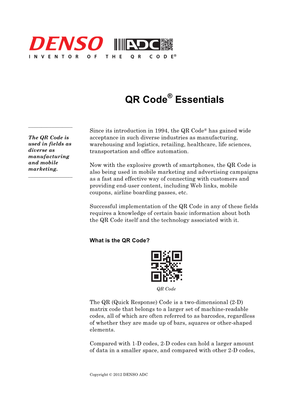 DENSO ADC QR Code White Paper