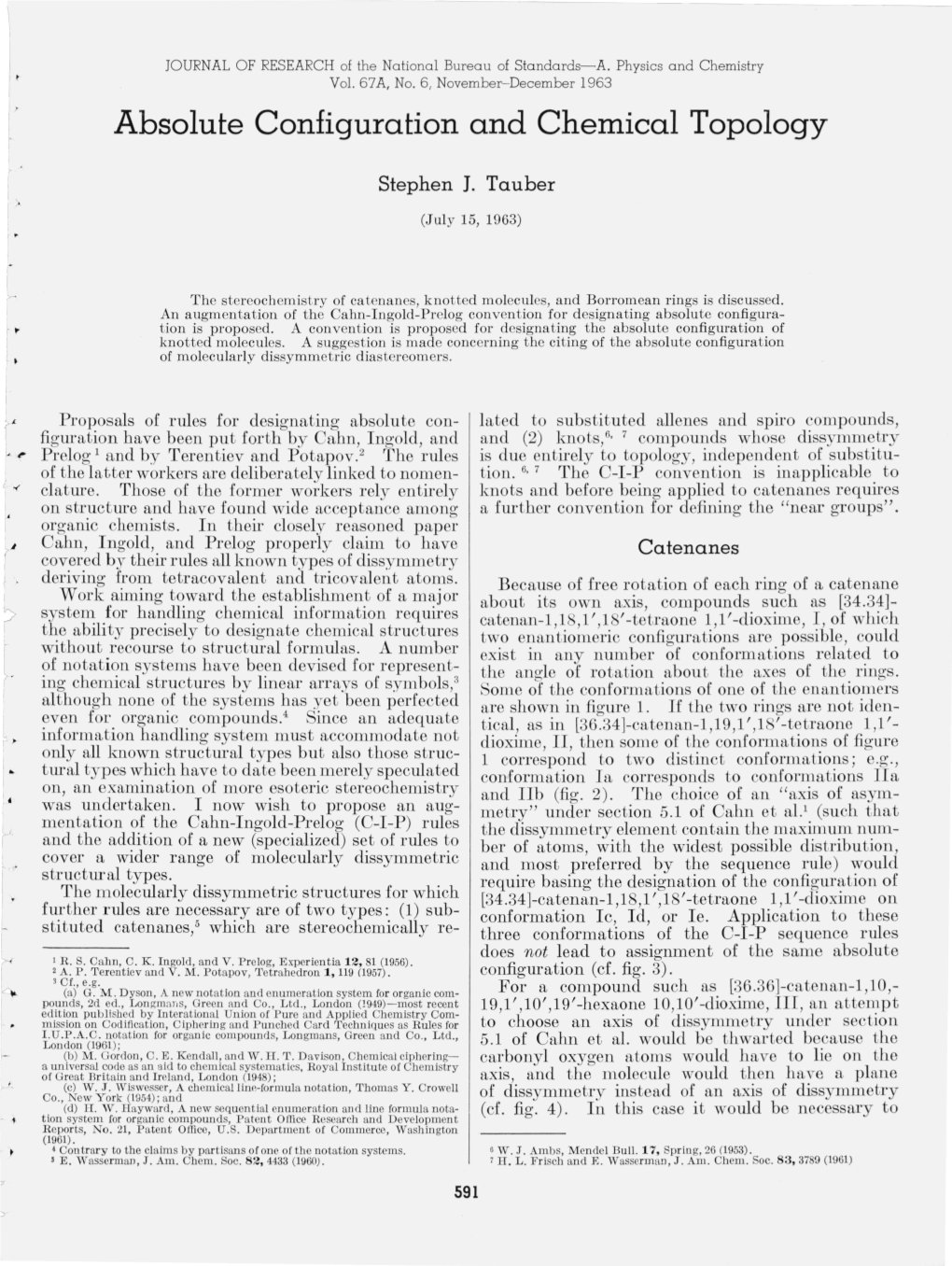 Absolute Configuration and Chemical Topology