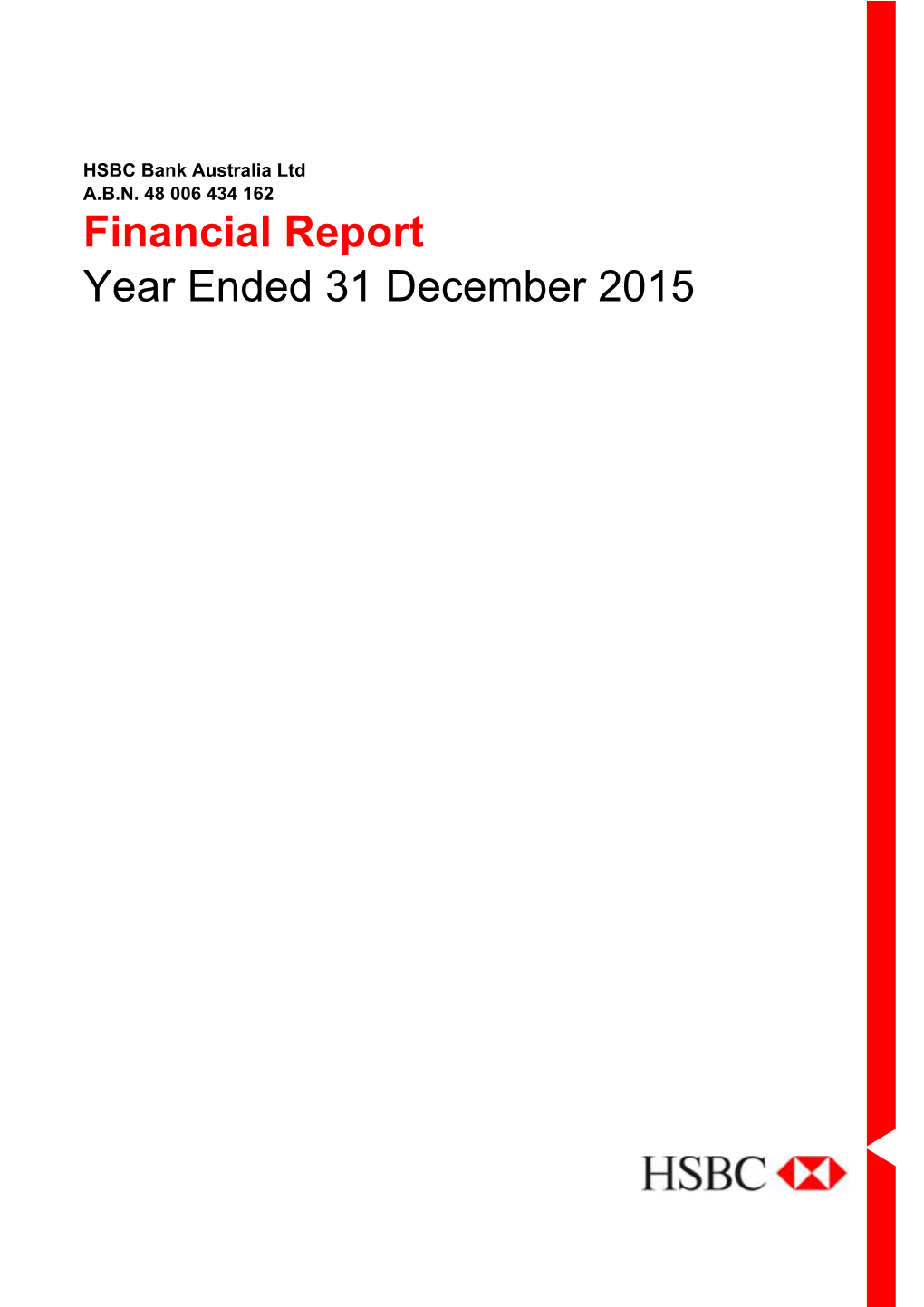 Financial Report Year Ended 31 December 2015