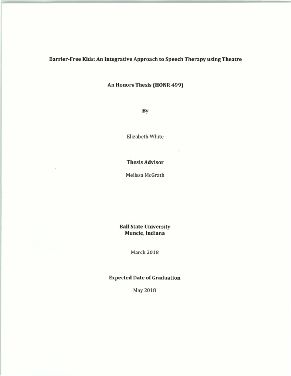 Barrier-Free Kids: an Integrative Approach to Speech Therapy Using Theatre