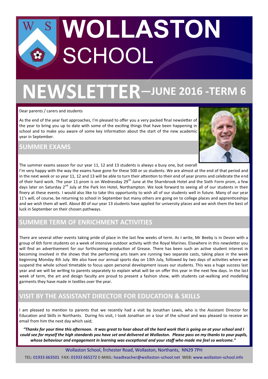NEWSLETTER—JUNE 2016 -TERM 6 Dear Parents / Carers and Students