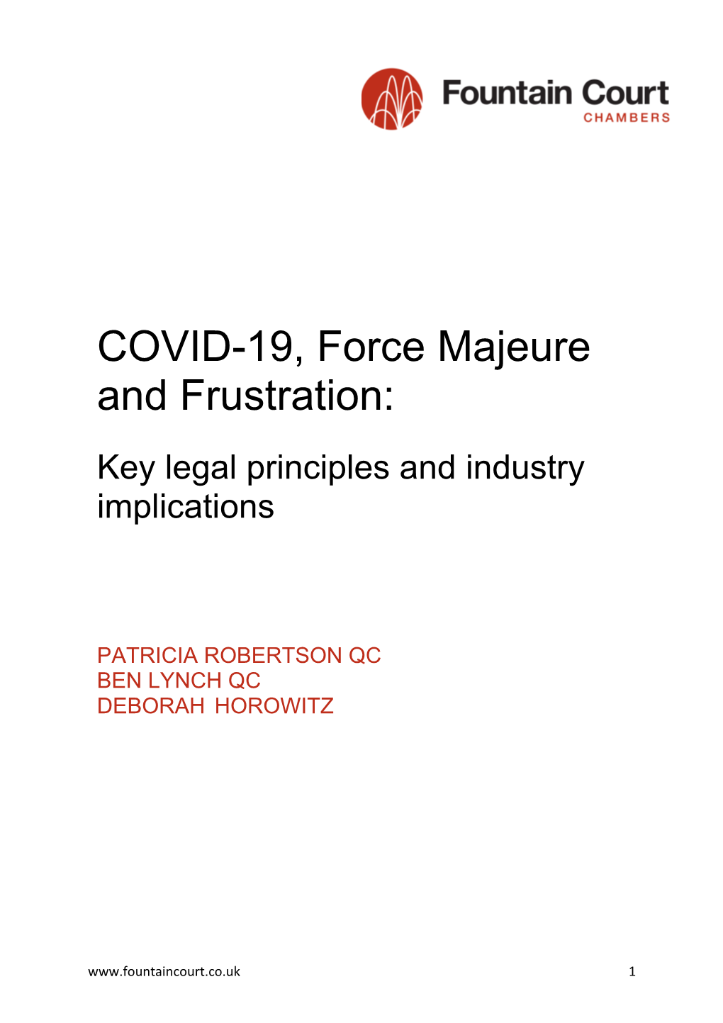COVID-19, Force Majeure and Frustration