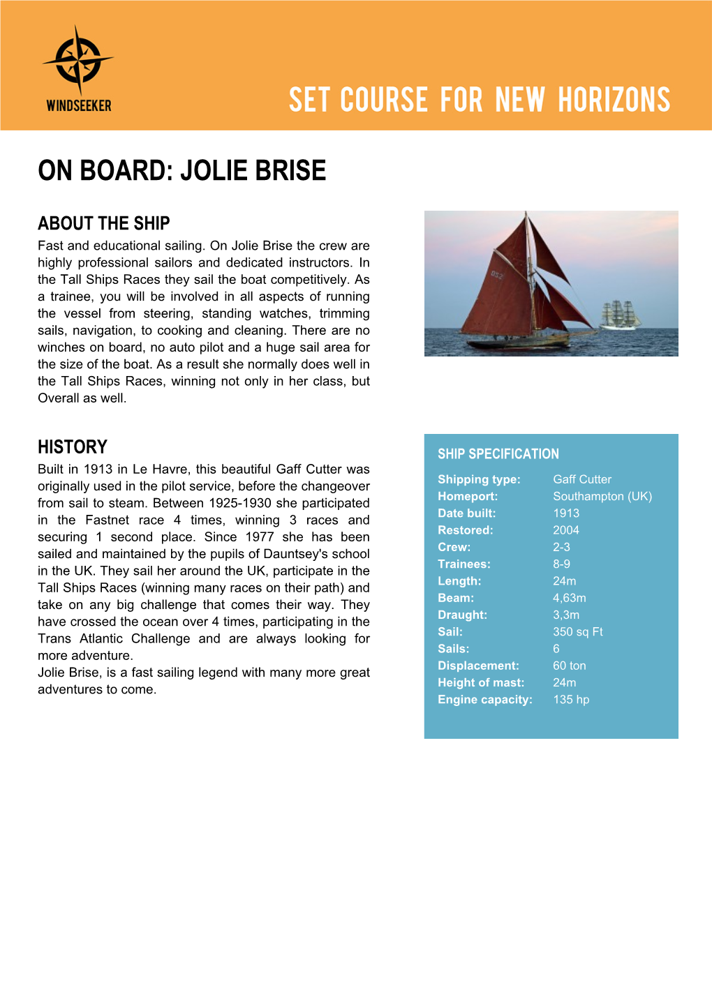 On Board: Jolie Brise