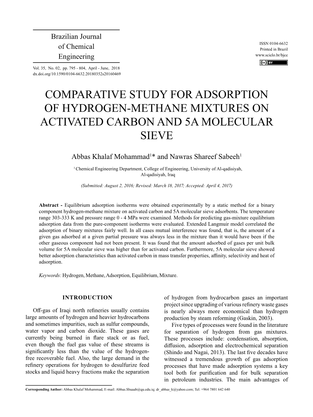 Comparative Study for Adsorption of Hydrogen-Methane Mixtures on Activated Carbon and 5A Molecular Sieve