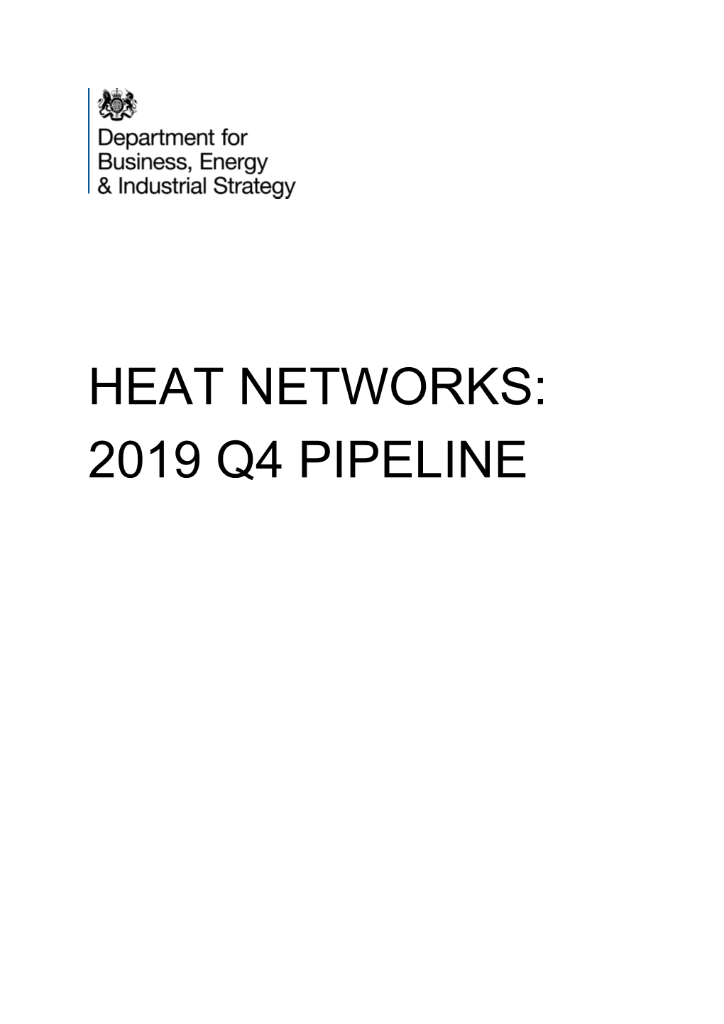 Heat Networks Project Pipeline October to December 2019