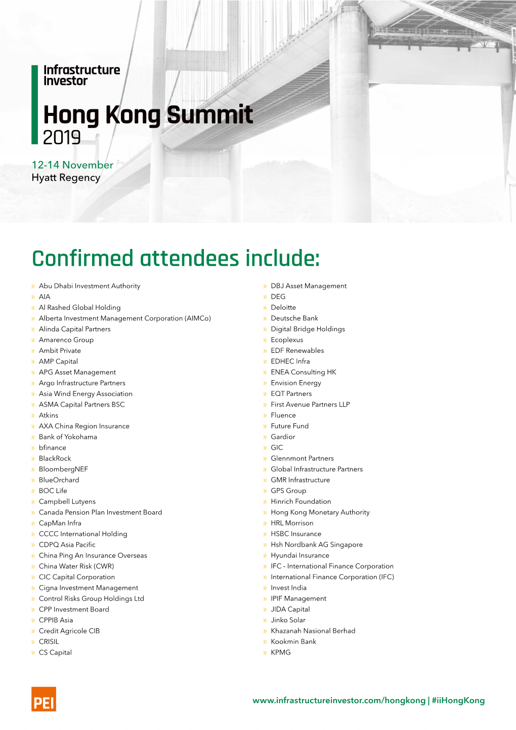 Hong Kong Summit 2019 12-14 November Hyatt Regency