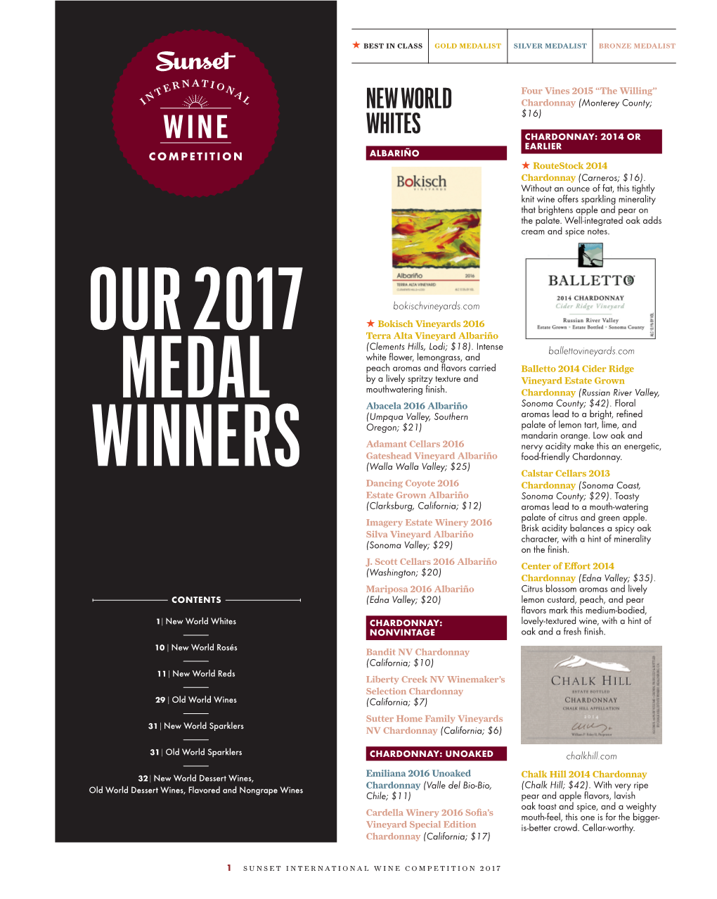 SUNSET INTERNATIONAL WINE COMPETITION 2017 WT: Wine List Page WT: Wine List Page PF: 01 PF: 01 ZO: AZ 1 ZO: AZ 2