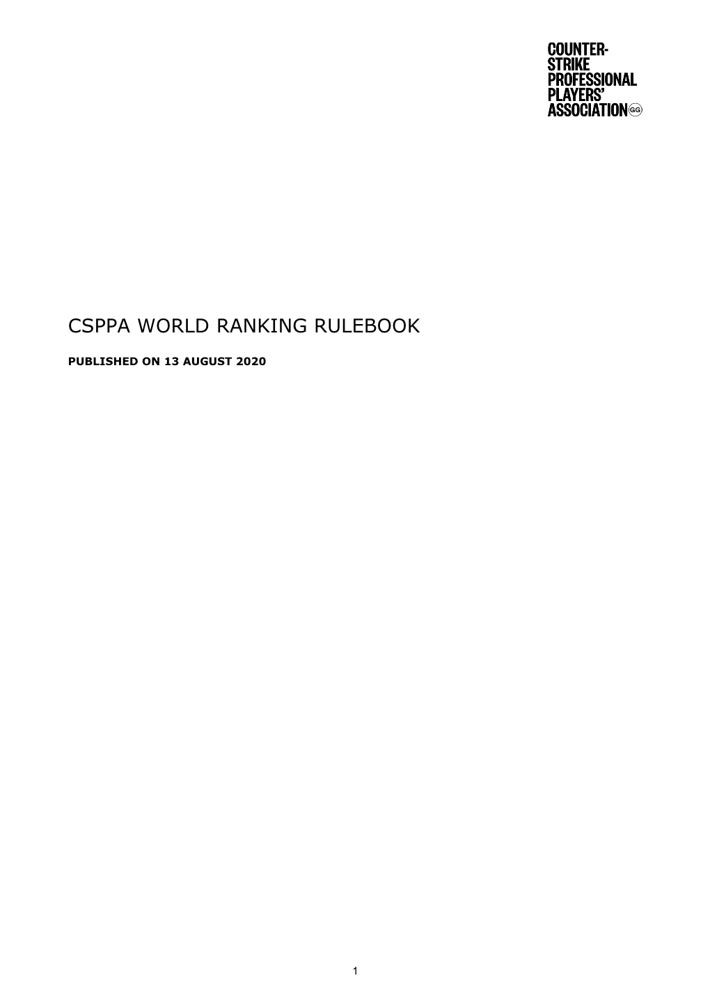 Csppa World Ranking Rulebook