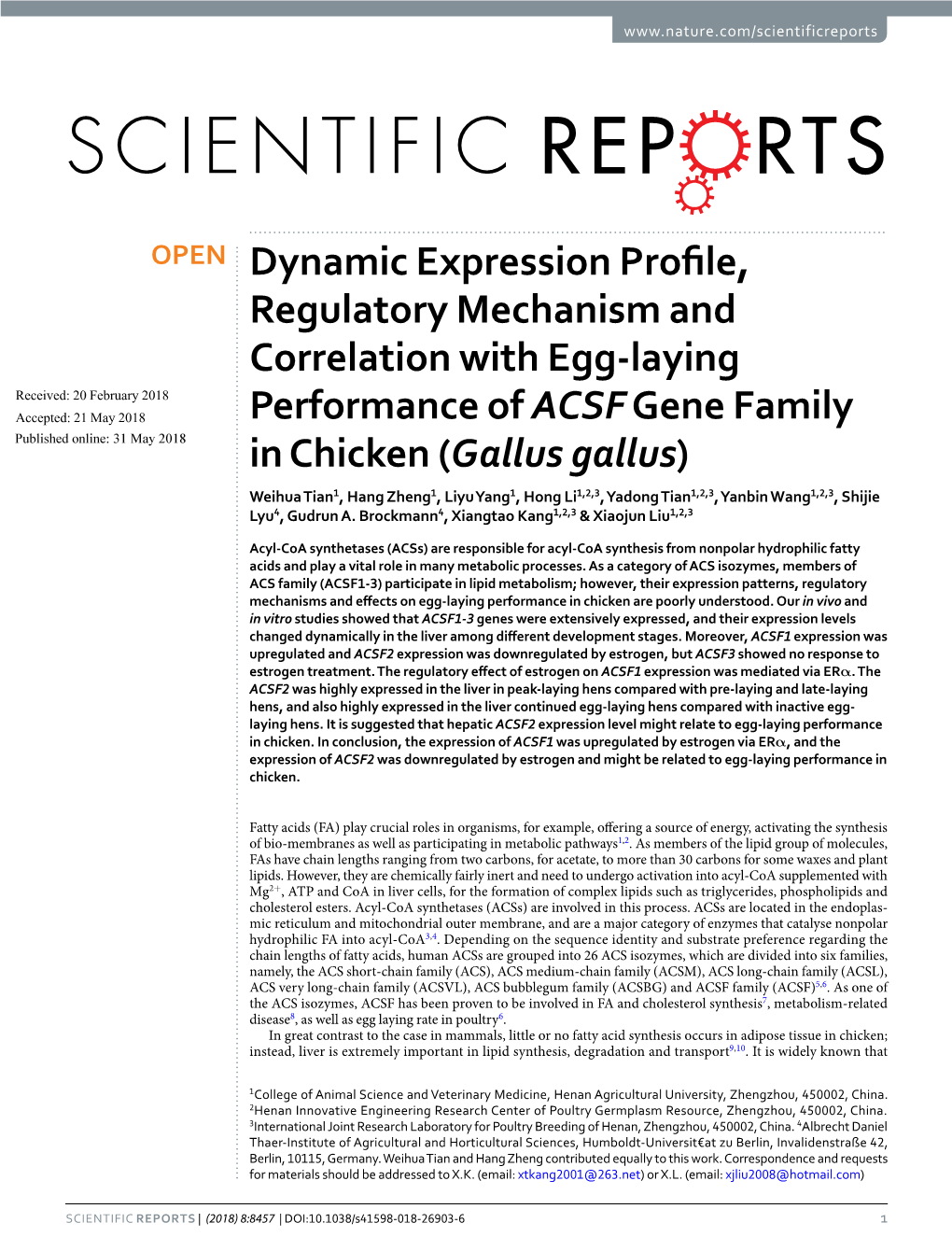 Dynamic Expression Profile, Regulatory Mechanism And