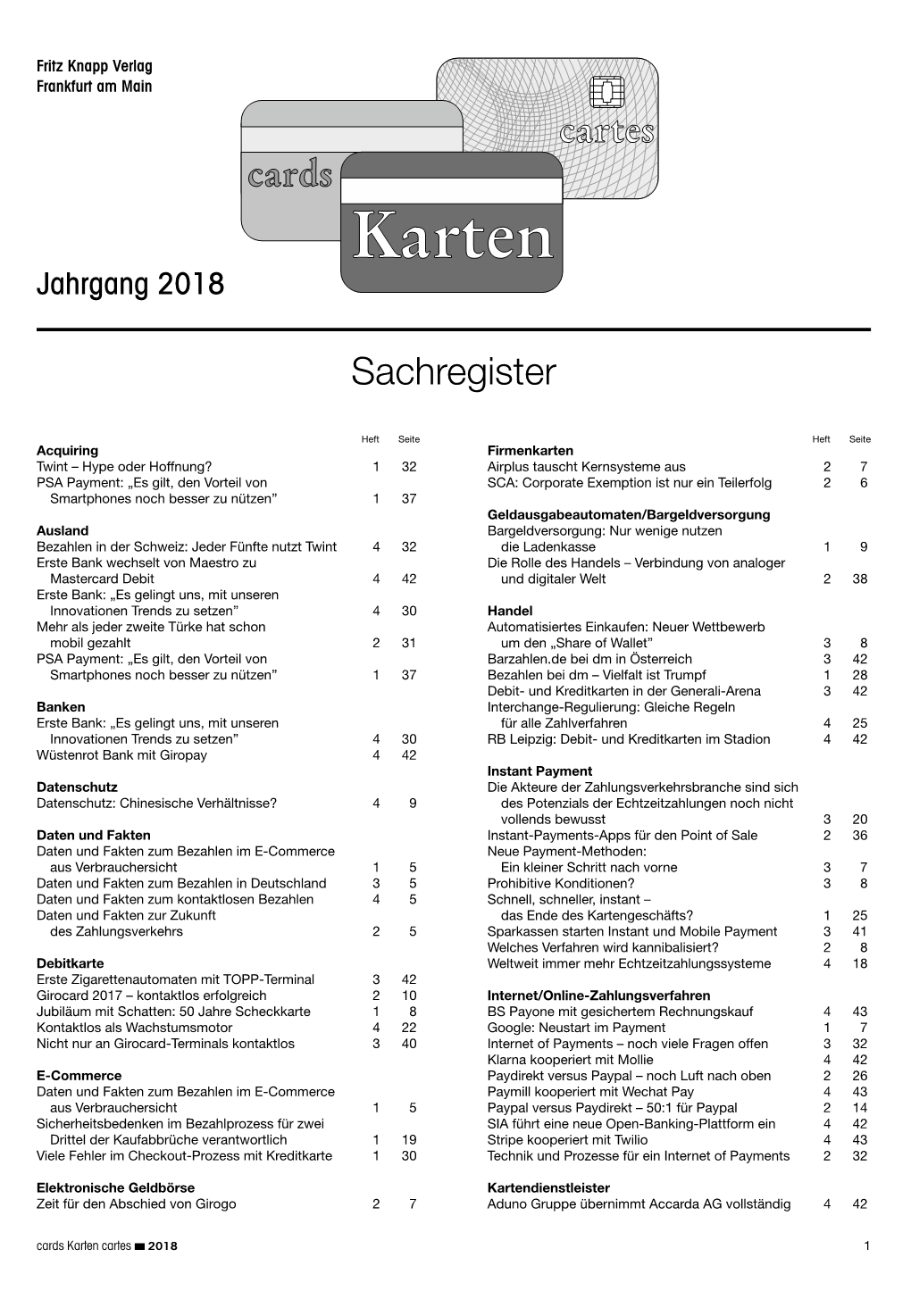 Karten Jahrgang 2018