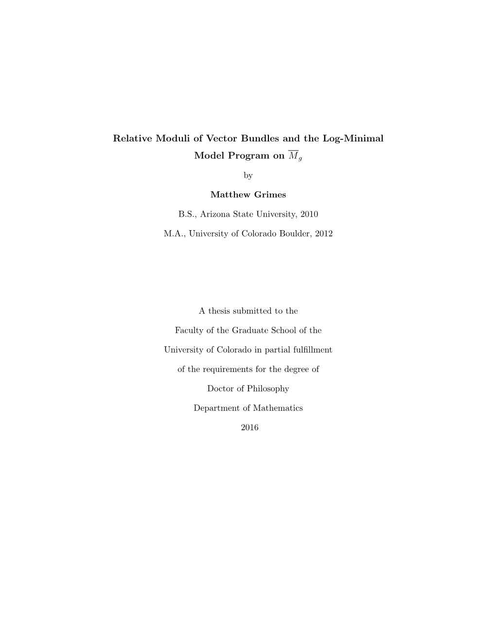 Relative Moduli of Vector Bundles and the Log-Minimal Model Program on Mg