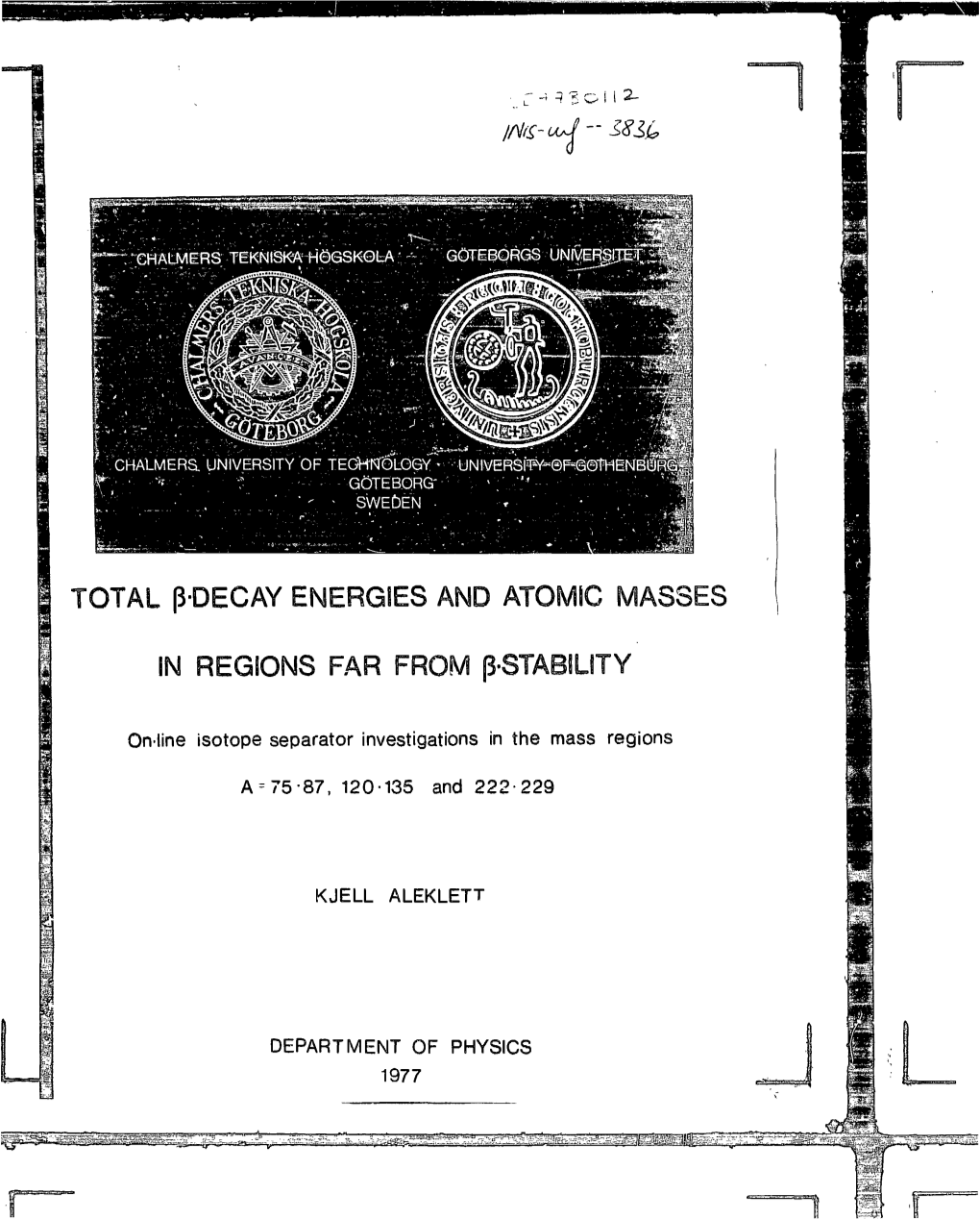 Total Я-Decay Energies and Atomic Masses Regions Far