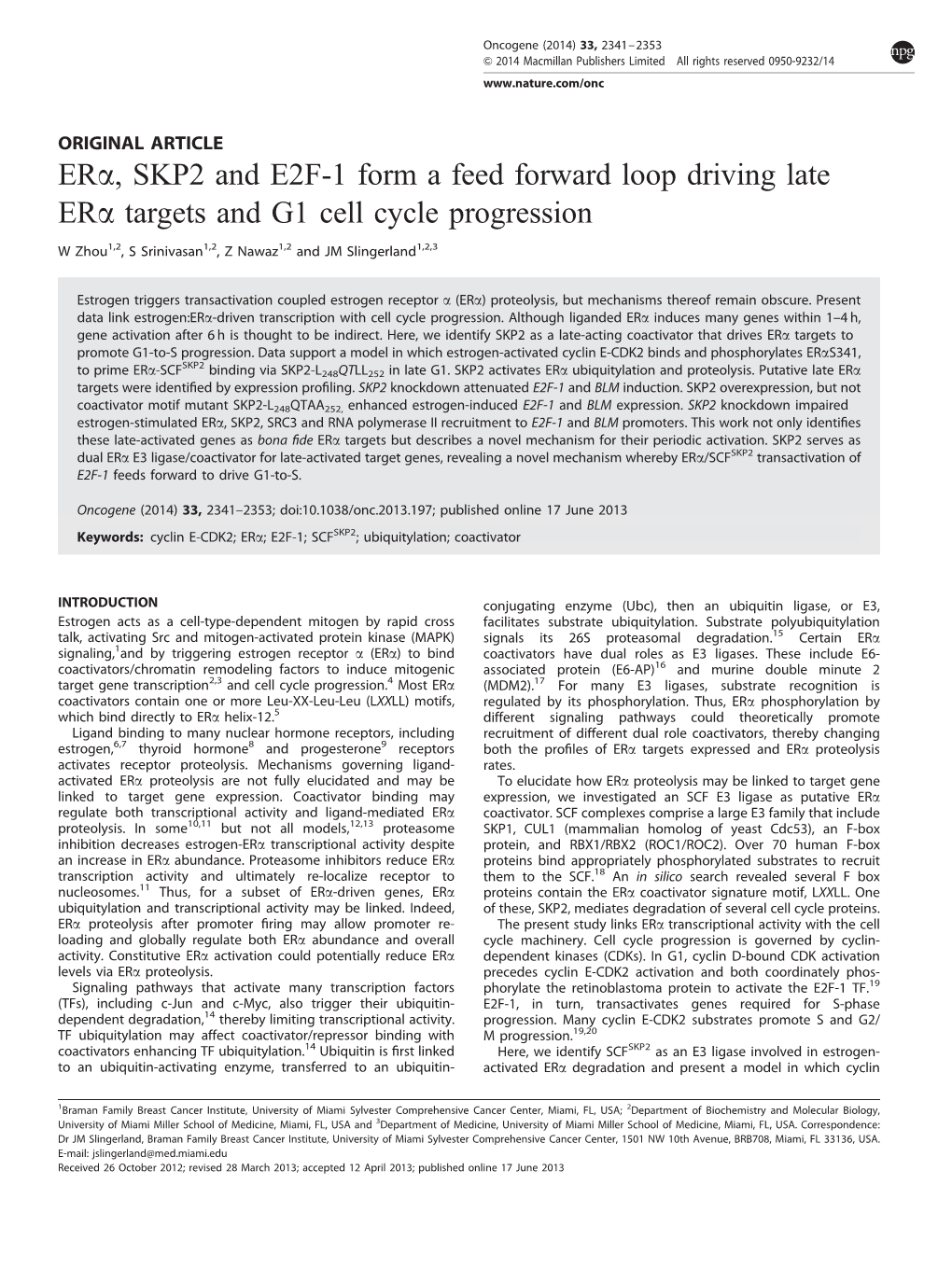 Targets and G1 Cell Cycle Progression