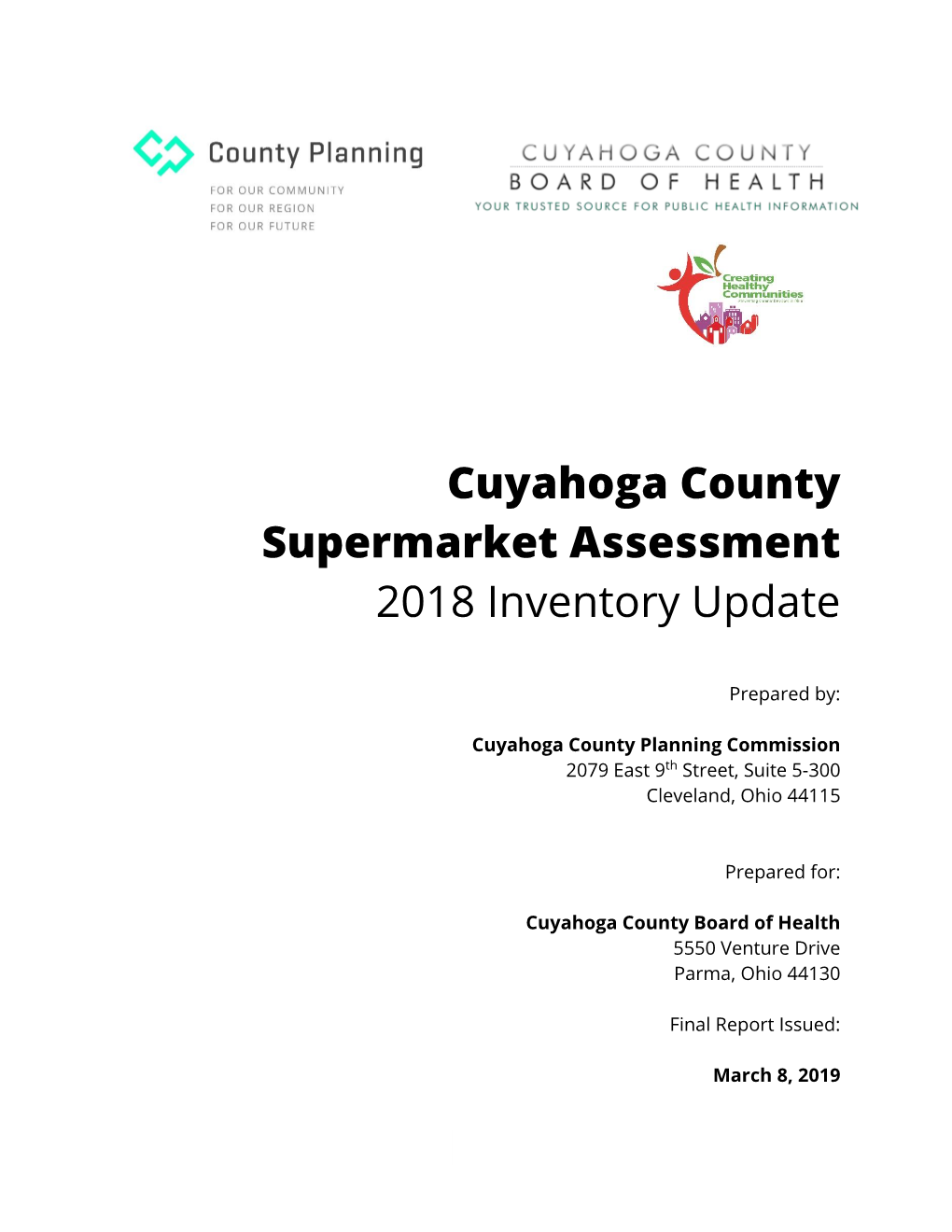 Supermarket Assessment 2018 Inventory Update