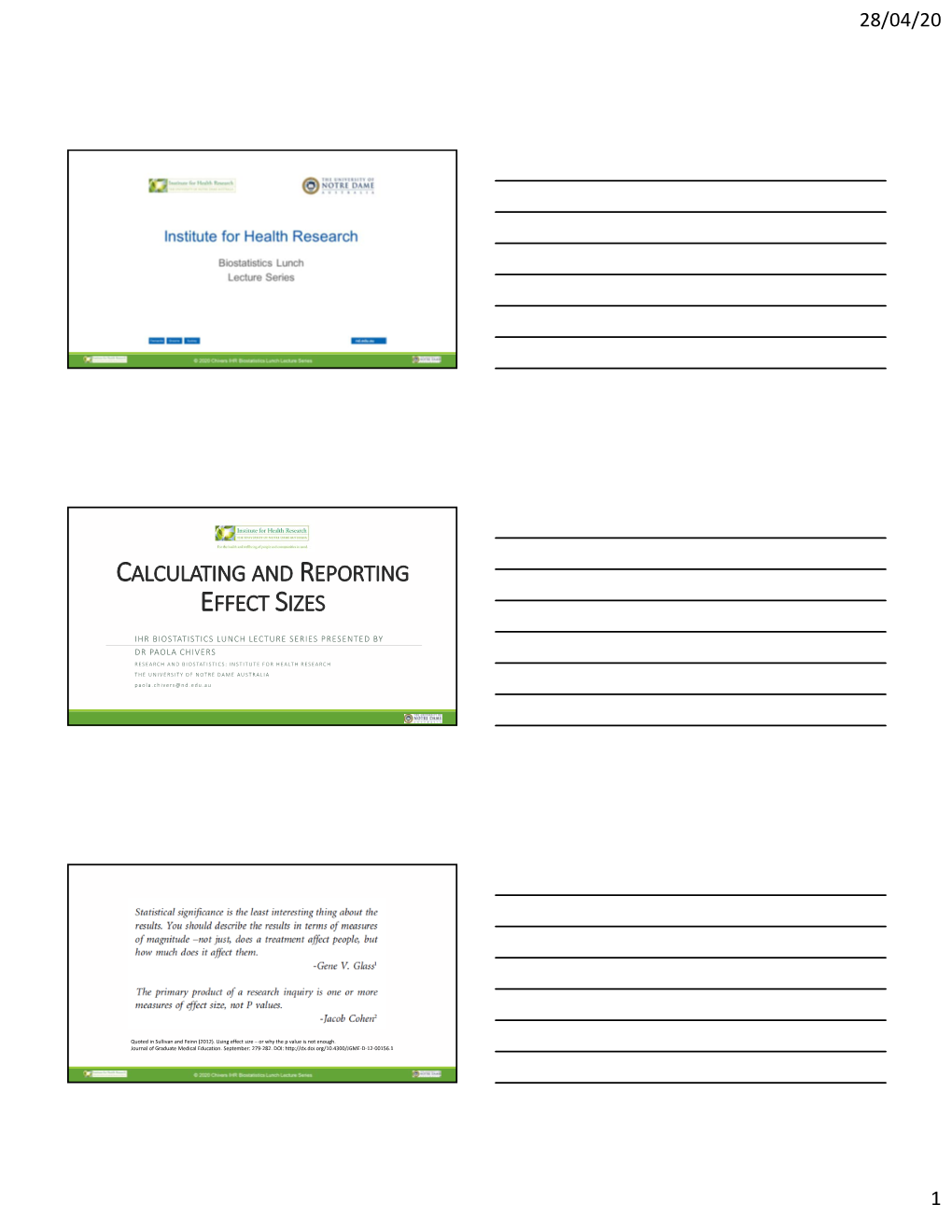 Calculating and Reporting Effect Sizes