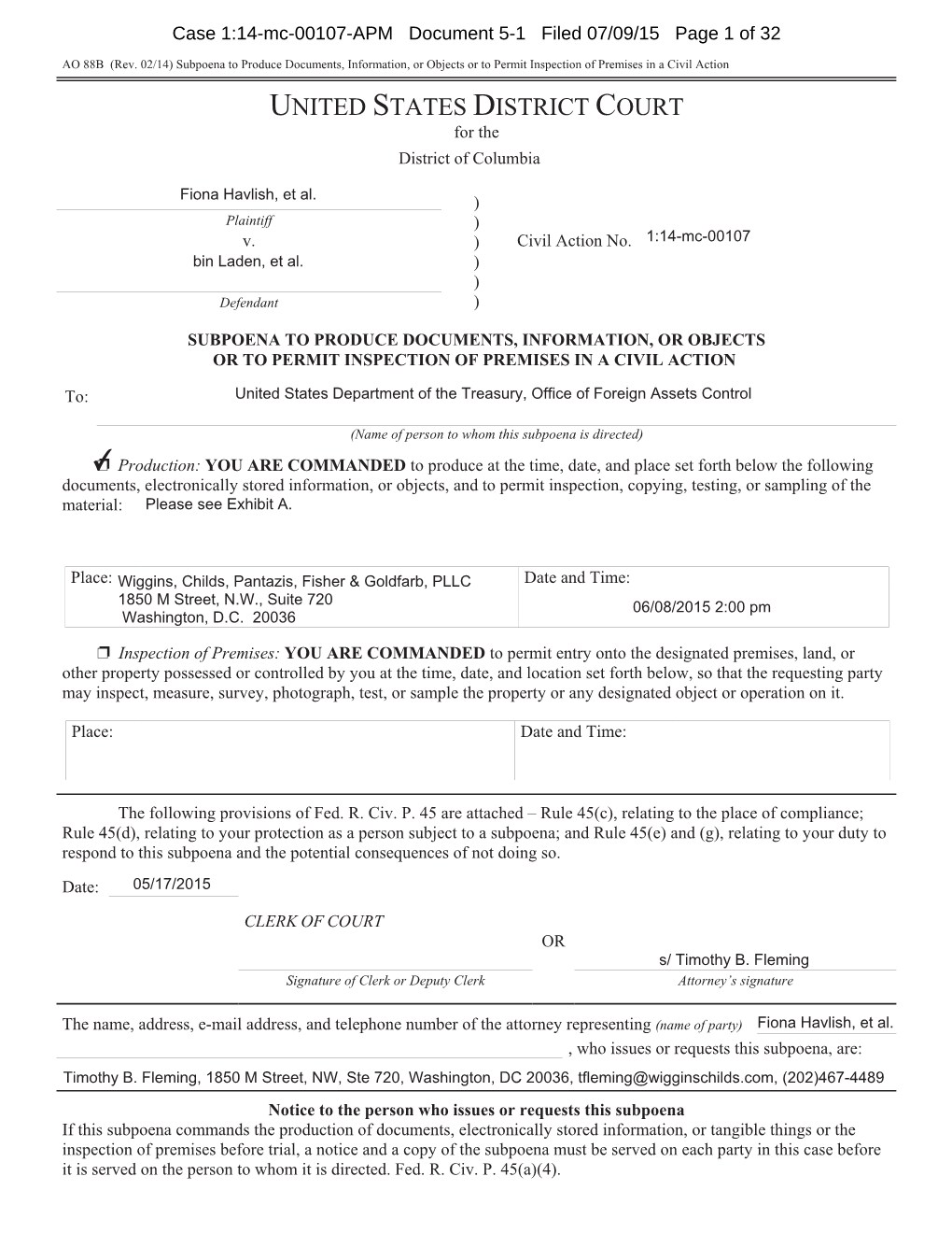 To View the May 17Th Subpoena