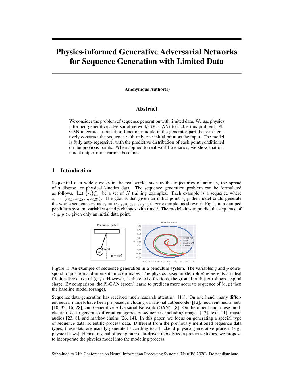 Physics-Informed Generative Adversarial Networks for Sequence Generation with Limited Data