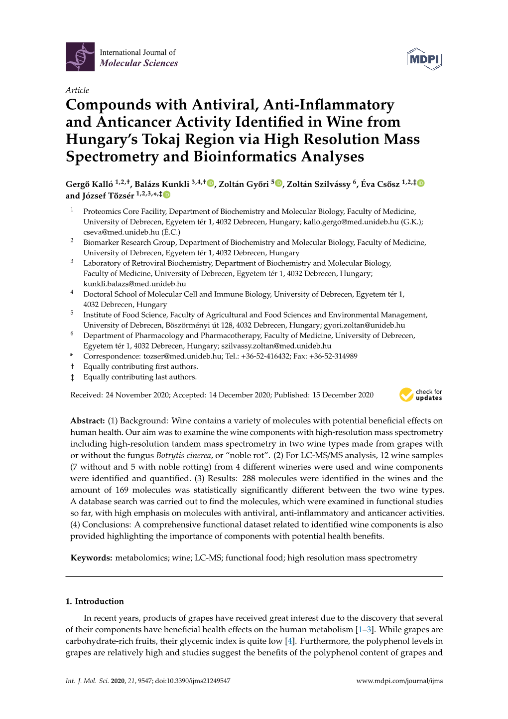 Compounds with Antiviral, Anti-Inflammatory and Anticancer