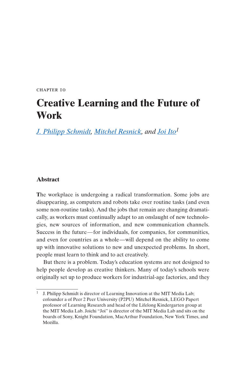 Creative Learning and the Future of Work (With Mitch