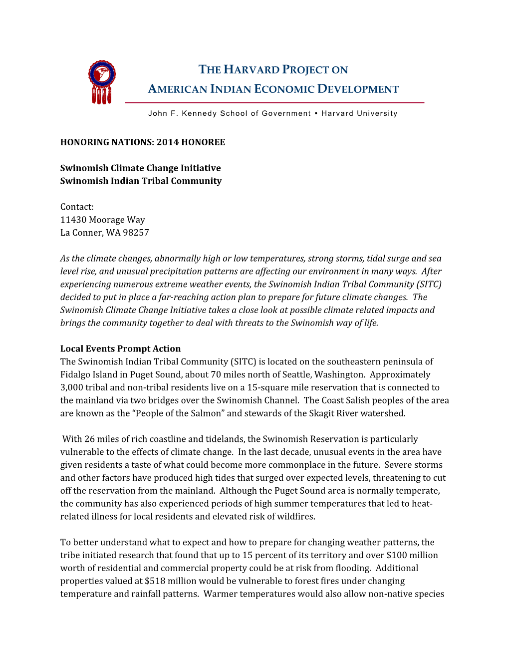 The Harvard Project on American Indian Economic Development |