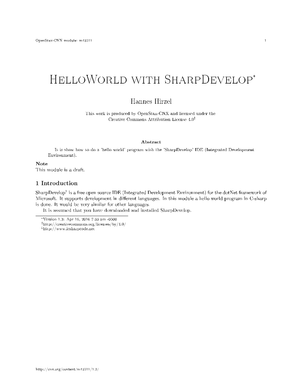 Helloworld with Sharpdevelop*