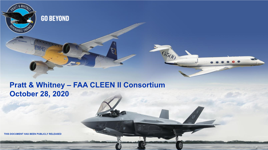 Pratt & Whitney – FAA CLEEN II Consortium October 28, 2020