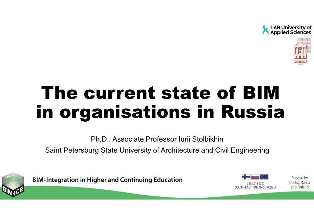 The Current State of BIM in Organisations in Russia