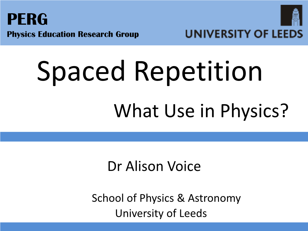 Spaced Repetition