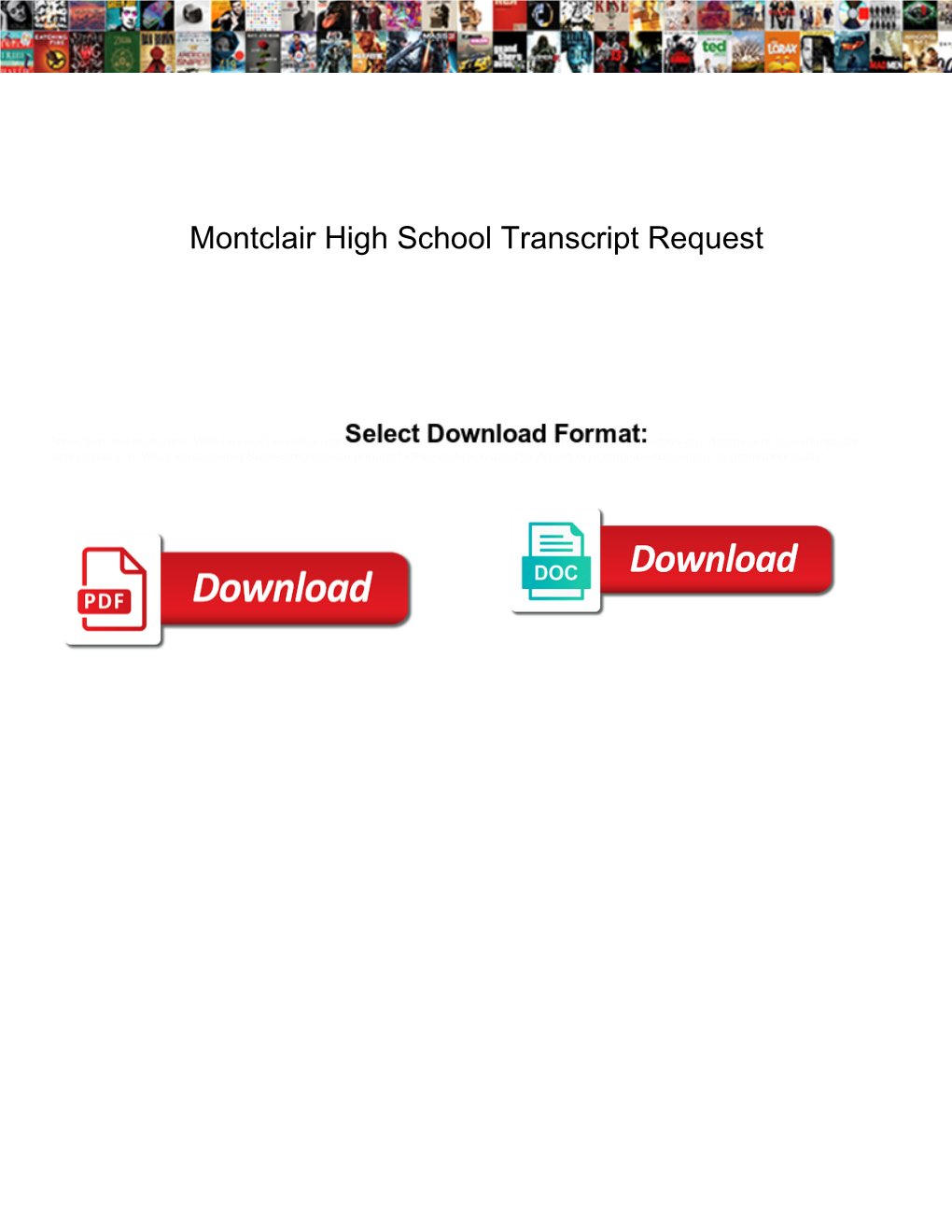 Montclair High School Transcript Request