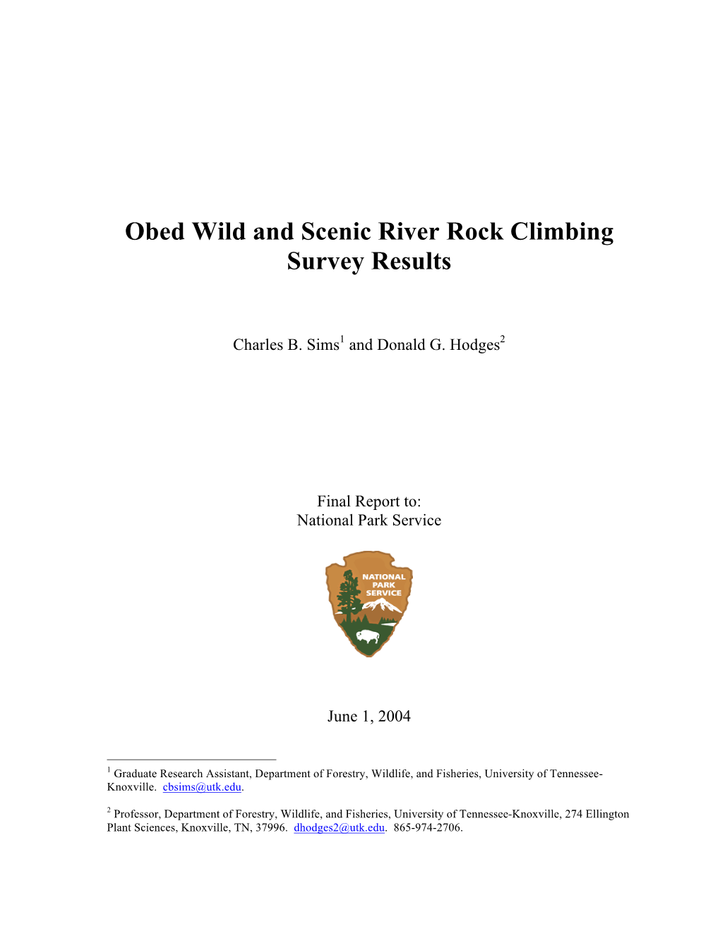 Rock Climbing Survey Results, Obed Wild And