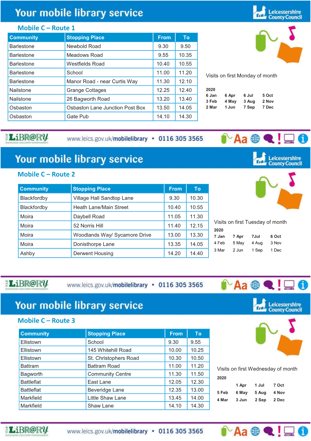 Mobile Library C Routes 2020