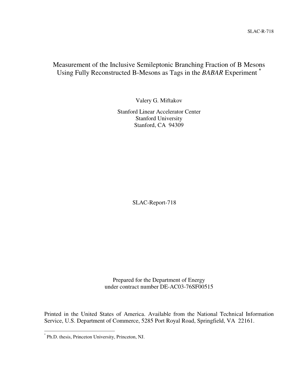 Measurement of the Inclusive Semileptonic Branching Fraction of B Mesons Using Fully Reconstructed B-Mesons As Tags in the BABAR Experiment *