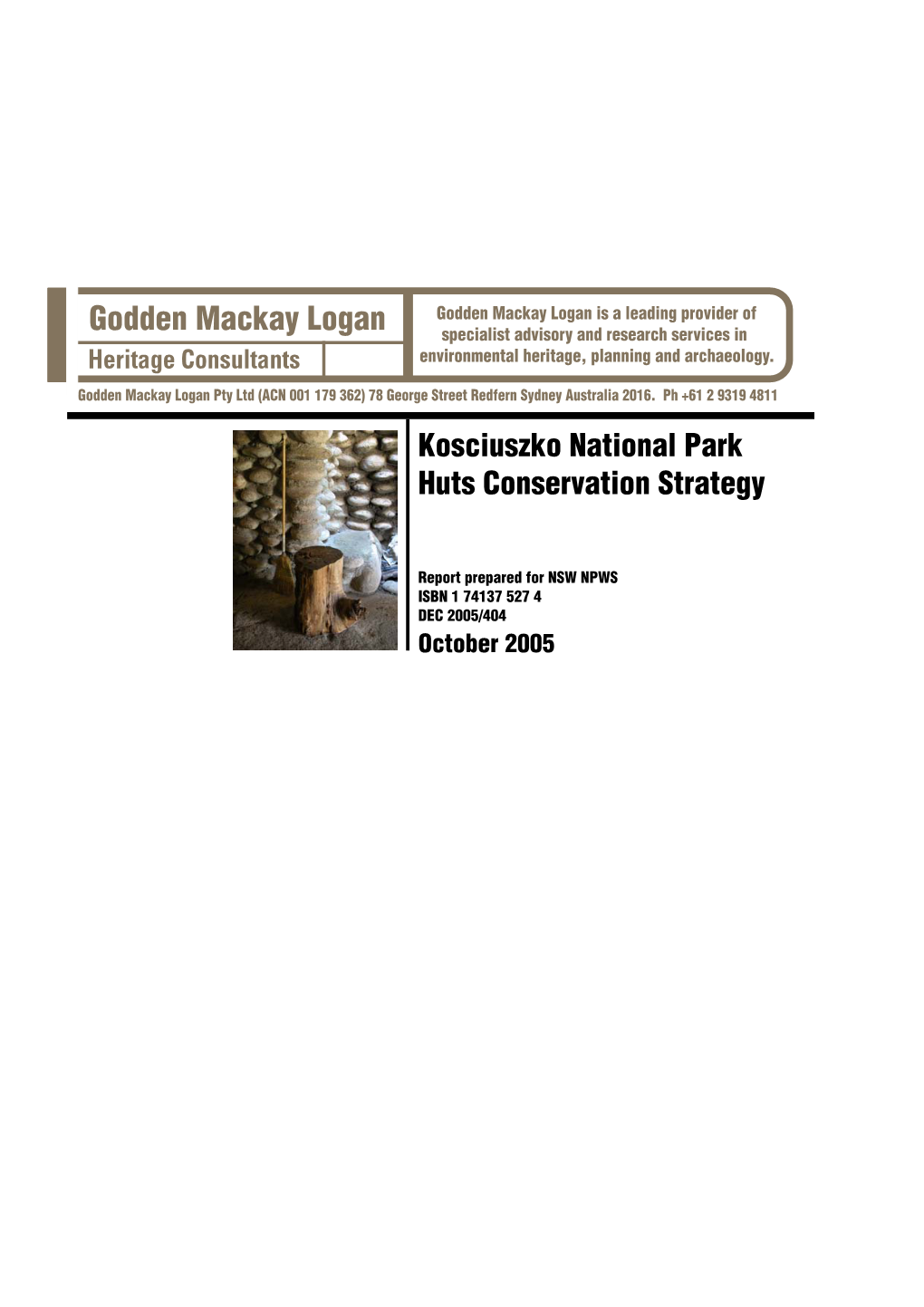 Kosciuszko National Park Huts Conservation Strategydownload